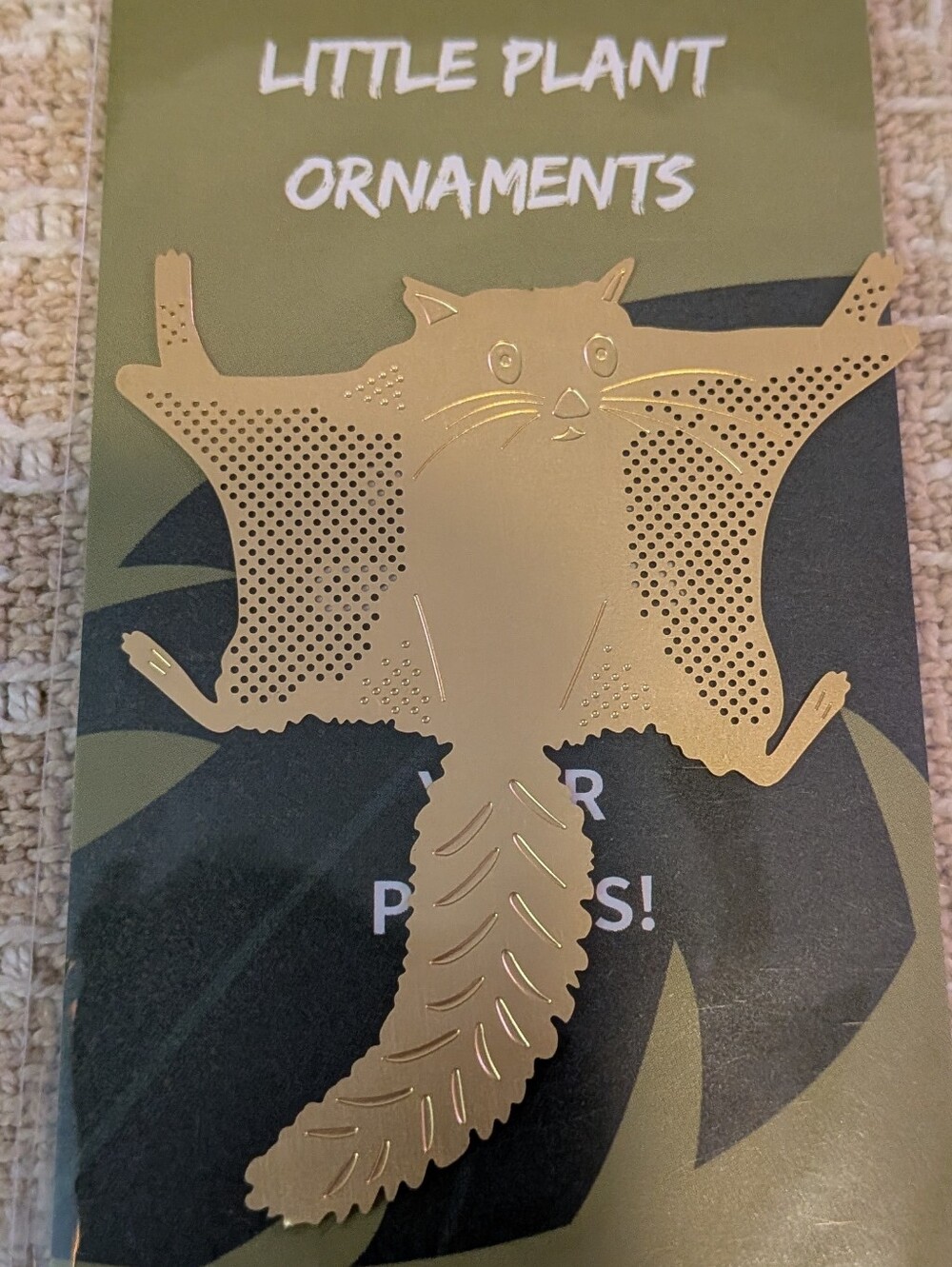 Gold Flying Squirrel Plant Ornament - Picture 3 of 3
